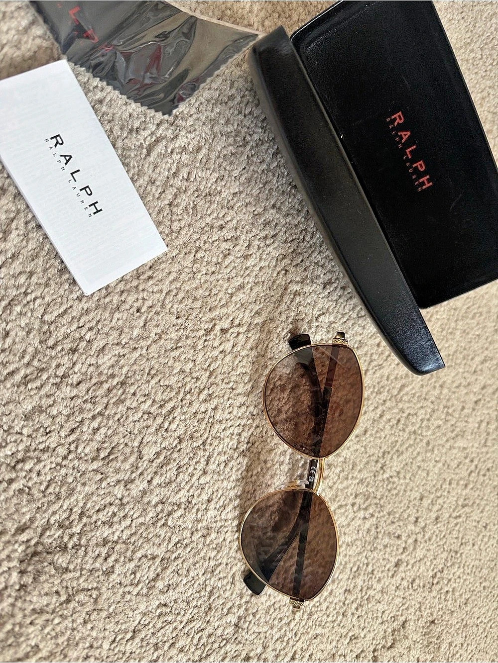 Ralph Lauren Women's Brown Gold-Tone Sunglasses NWT
